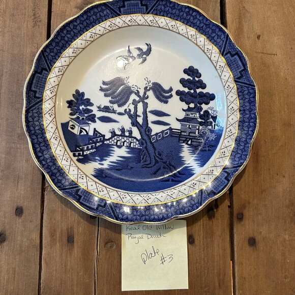 Booths REAL OLD WILLOW Blue & White Transferware Dinner Plate - Picture 10 of 10